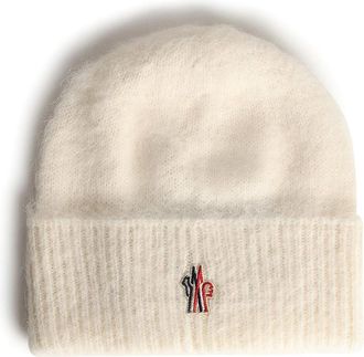 Moncler Tricot Beanie In Alpaca And Ivory Wool