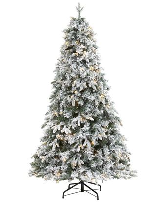 Nearly Natural 5ft Flocked Vermont Mixed Pine Artificial Christmas Tree