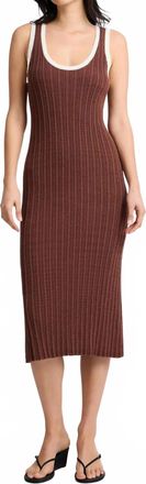 Onia Cotton Boucle Scoop Tank Dress In Brown