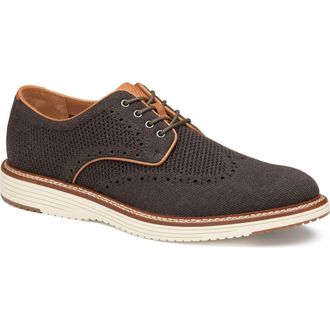 Johnston & Murphy Upton Knit Wingtip Derby in Brown Heathered Knit at Nordstrom, Size 11.5
