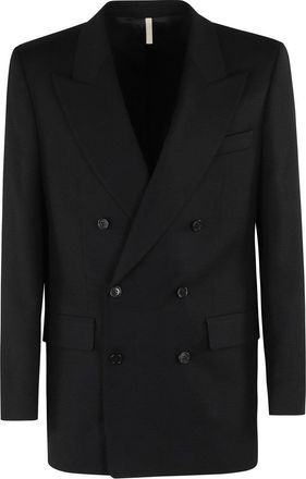 Sunflower Double-Breasted Blazer With Sharp Lapel And Flap Pockets