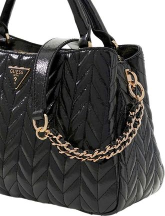 Guess Womens Satchel Bag Black Polyurethane - Satchel-Bags