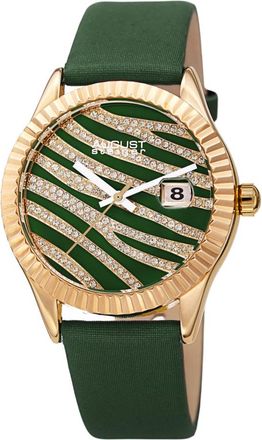 August Steiner Quartz Green and Gold Dial Ladies Watch AS8275GN