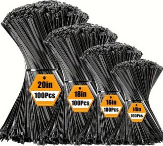 OEM Paquete De 400 Bridas Negras Para Cables, Disponibles En Varios Tama&ntilde;os (100/150/200/300 Mm), Fabricadas En Nailon Resistente A Los Rayos Uv, Para La 
