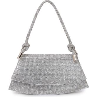Berness Rhinestone Shoulder Bag in Silver at Nordstrom Rack