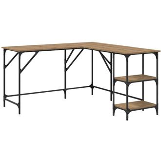 vidaXL Desk Artisan Oak 139 x 139 x 75 cm Engineered Wood vidaXL