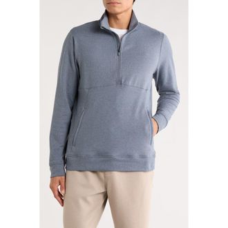 90 Degree by Reflex Ultra M&eacute;lange Fleece Half Zip Sweatshirt in Navy Blazer at Nordstrom Rack, Size Medium