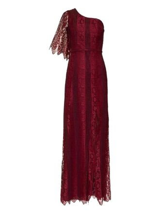 Lethicia Bronstein Alva one-shoulder lace dress - women - Polyester/Polyester - M - Red