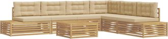 vidaXL 8 Uds. Conjunto De Sof&aacute;s De Exterior Poli&eacute;ster Blanco Vidaxl