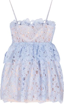 Self Portrait Doorzichtige mini-jurk - Blauw