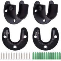 OEM Juego De 4 Piezas De Barra De Cortina En Forma De U, Soportes Para Barra De Cortina Y Soportes Para Perchero De Acero Inoxidable - Crezuo