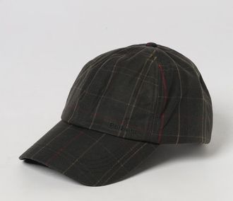 Barbour Cappello da baseball in cotone cerato con fodera tartan
