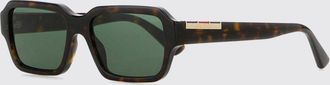 Gucci Occhiali da sole rettangolari in acetato tartarugato con logo inciso