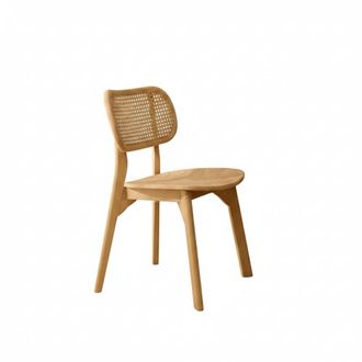 Wabi Home Silla de madera maciza y rat&aacute;n