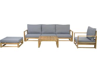 Habitat et Jardin Conjunto De Muebles De Jard&iacute;n De Madera De Acacia Con Cojines bellingham - 5 Plazas - Gris