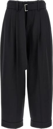 Brunello Cucinelli Pantaloni a vita alta con cintura - Nero