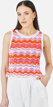 Yumi Stripe Crochet Stripe Vest Top in Multi at Nordstrom, Size Medium