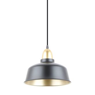 Netlighting Mensa Dome Pendant Ceiling Light Matt Black Gold 1x E27