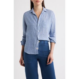 Frank & Eileen Relaxed Button-Up Shirt in Blue Navy Stripe at Nordstrom, Size Small