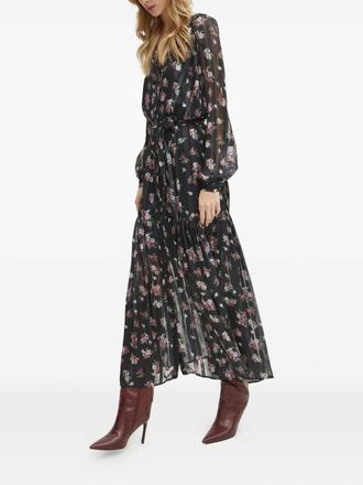 Guess Co floral-print belted maxi dress - Black