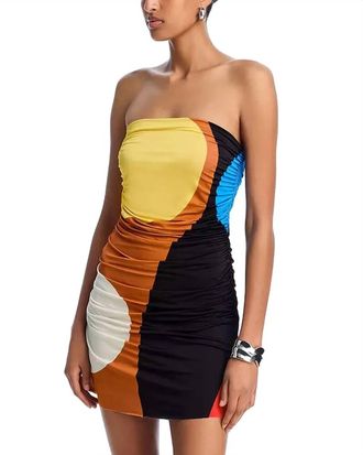 Cala de la Cruz Biana Printed Mini Dress In Lava Cafe