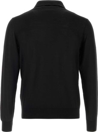 Prada Virgin Wool Polo Shirt - Black