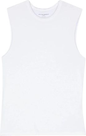 Officine G&eacute;n&eacute;rale Witte Tank Tee Lyocell Katoen - Dames - Tops zonder mouwen - Wit - S - Katoen - Tops