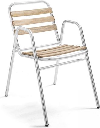 Oviala Silla de jardín de madera y aluminio