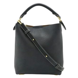 Loewe Pre-owned Bucket Bags, female, Black, Size: ONE SIZE Pre-owned Anagram T Bucket Leather 2way Bag
