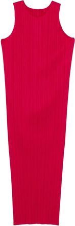 Pleats Please Issey Miyake crew-neck midi dress - Roze