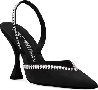 Stuart Weitzman Gemcut Curve Pointed Toe Slingback Pump in Black at Nordstrom Rack, Size 6.5