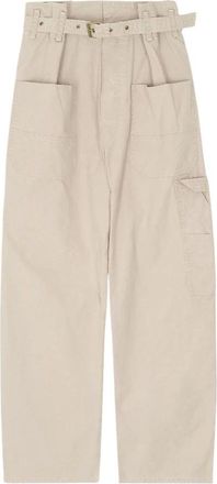 Isabel Marant Mathilda Trousers - female - Marant &eacute;toile - Wide Trousers - Beige - M - Trousers