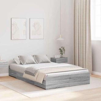 vidaXL Struttura letto con contenitore Grigio sonoma 120 x 200 cm - Vidaxl