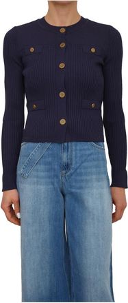 Twinset Opengebreid Vest - Dames - Vesten - Blauw - M - Truien & Vesten