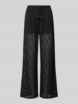 Vero Moda Regular Fit Weite Hose mit semitransparentem Besatz Modell MAYA in Black, Gr&ouml;&szlig;e XL