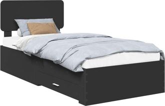 vidaXL Estructura De Cama Negro 100 X 200 Cm Madera De Ingenier&iacute;a Vidaxl