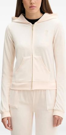 Juicy Couture Hoodie met rits en logodetail - Beige