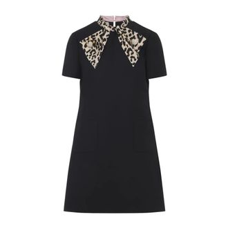 Valentino Kleedjes, Dames, Zwart, S, Wol, Crepe Couture Korte Jurk