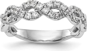 Diamond2Deal 14k White Gold Lab Grown Diamond Wedding Band Ring 1/2Ct Clarity- VS Color- D-E