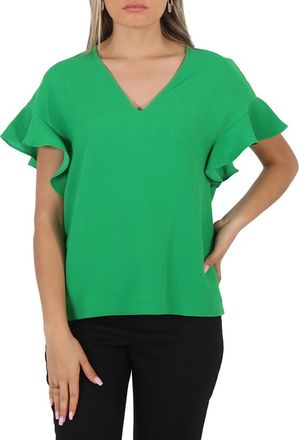 Essentiel Essentiel Ladies Sinai Wimbledon Green Short Sleeve Shirt, Brand Size 36 (US Size 2)