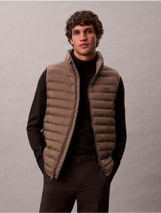 Calvin Klein Mens Nylon Puffer Vest - Brown - XS