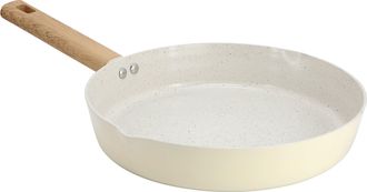 Gibson Home Marbleton Ceramic Nonstick Alumium 11 Inch Frying Pan in Cream