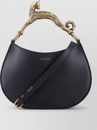 Lanvin hobo cat leather shoulder bag
