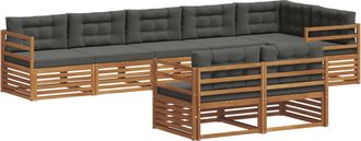 vidaXL Conjunto De Sof&aacute;s De Exterior 8 Uds. Natural Y Antracita Vidaxl