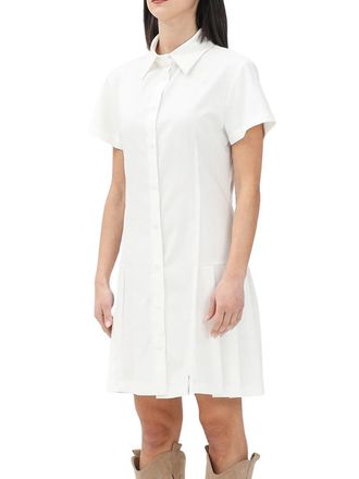 Hinnominate White Polyester Viscose Elastane Chemise Dress