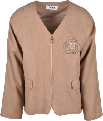 Adish Giacca - Heren - Vesten - Bruin - M - Wol - Truien & Vesten