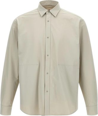 Snow Peak Waterafstotend Stretch Shirt - Heren - Outdoor shirts - Beige - S - Nylon - Fitness