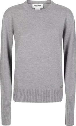 Patrizia Pepe Crew Neck Kasjmier Trui - Dames - Ronde hals truien - Grijs - M - Kasjmier - Truien & Vesten