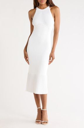 L'agence Kim Pleat Hem Knit Dress in Ivory at Nordstrom Rack, Size Xx-Large