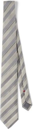 Brunello Cucinelli Striped silk necktie in Khaki at Nordstrom
